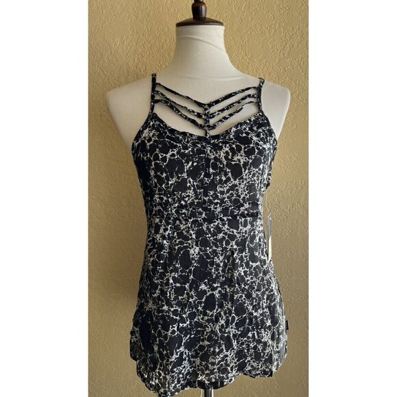 RVCA Tops - RVCA Women's Cut out Net Younger Days Strappy Tank Top Size Small